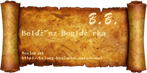 Belász Boglárka névjegykártya